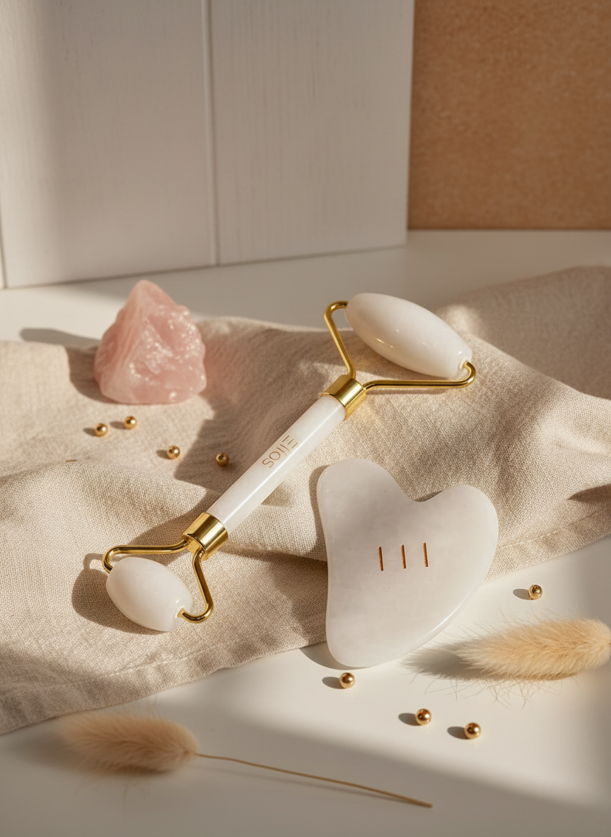 Elios Facial Massage Set – Jade Roller & Gua Sha
